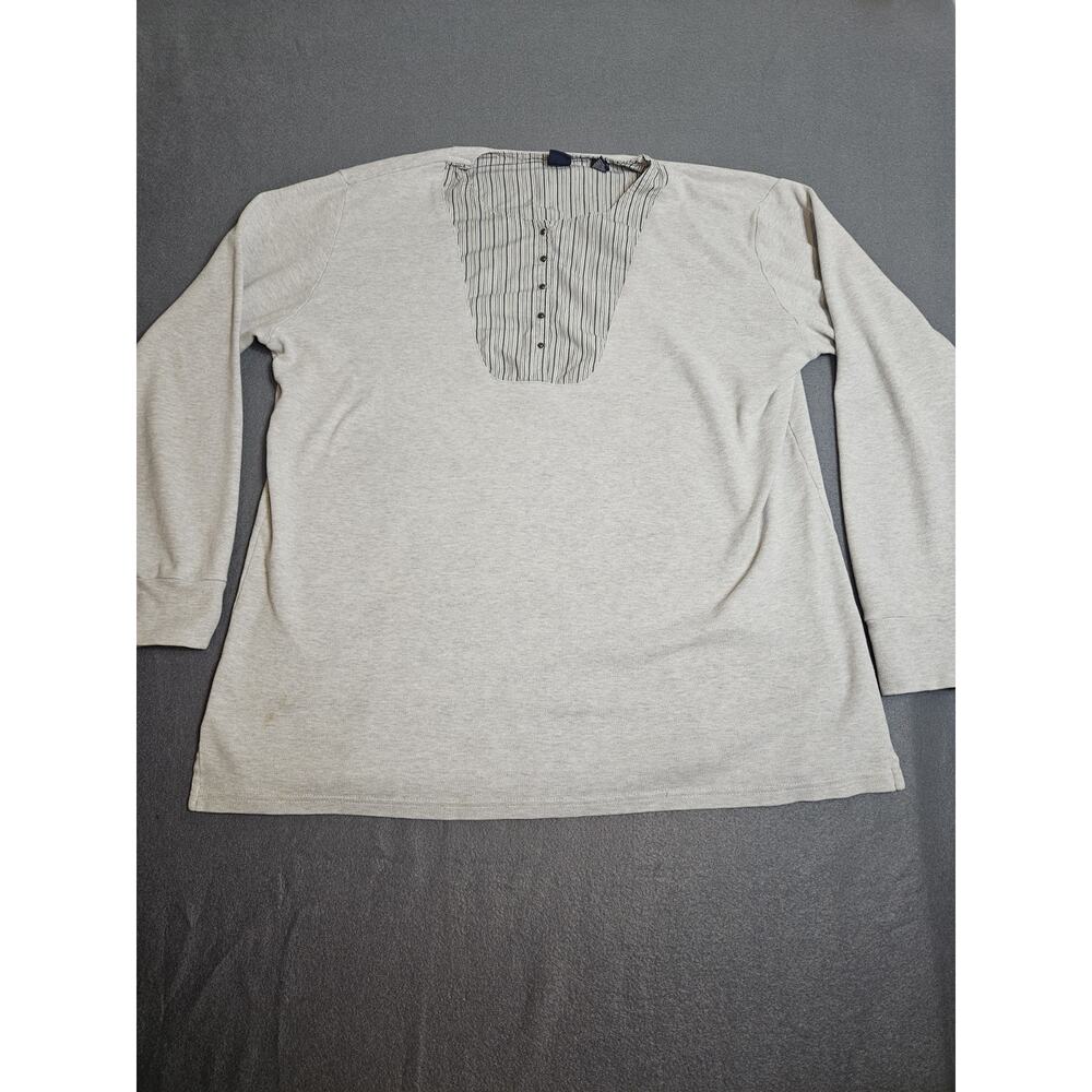 Gap Shirt Womens Large Gray Long Sleeve Quarter Buttons